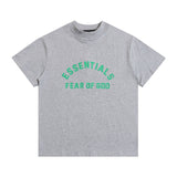 essential double line fog shorts icon laminated stereo letter round neck couple pullover