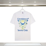 Foreign trade summer casa blanca letter print casual loose fit short sleeve t-shirt