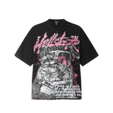 Cross-border wholesale basketball star series short-sleeved tee james star portrait heavy industry washed couple wide