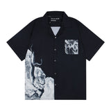 Erd rich second generation loose version american trend quiet eye printing round neck short sleeve t-shirt couple outfit