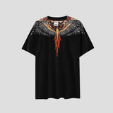 Correct version mb short-sleeved couple outfit colorful wings feather t-shirt marcelo european and american classic