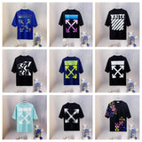 Spring/summer ow splatter graffiti arrow graphic crewneck short sleeve tee