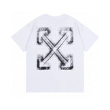 Correct version offow rainbow gradient arrow twill cashew flower graffiti short-sleeved t-shirt