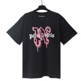 Cross-border pa spray-painted letter short-sleeved palm tree fog high street graffiti logo t