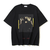 Spring/summer ow splatter graffiti arrow graphic crewneck short sleeve tee
