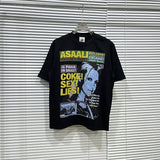 American asaali retro celebrity portrait print short sleeve men's 100% cotton t-shirt