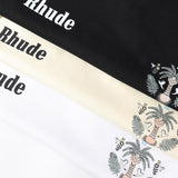 Rhude T Shirts Coconut Crown Printing Cotton Casual Short Sleeve Men and Women