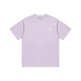 Classic spring/summer white adc heart embroidery short-sleeve t-shirt - minimalist, lightweight, and breathable