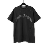 Correct version of pa beheaded bear short sleeves palm tree high street bat sleeves big logo letter on the back