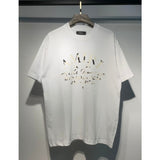 amri flow paint graffiti letter starry sky classic logo print short sleeve couple t-shirt