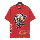 high version gods short sleeve heavy weight washed fog high street skull pure cottonprinting round