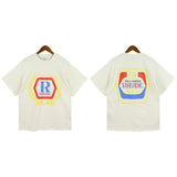 American rhu co-branded marlboro f formula traffic jam coconut tree sunset logo short-sleeved couple t