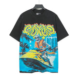 high version gods short sleeve heavy weight washed fog high street skull pure cottonprinting round