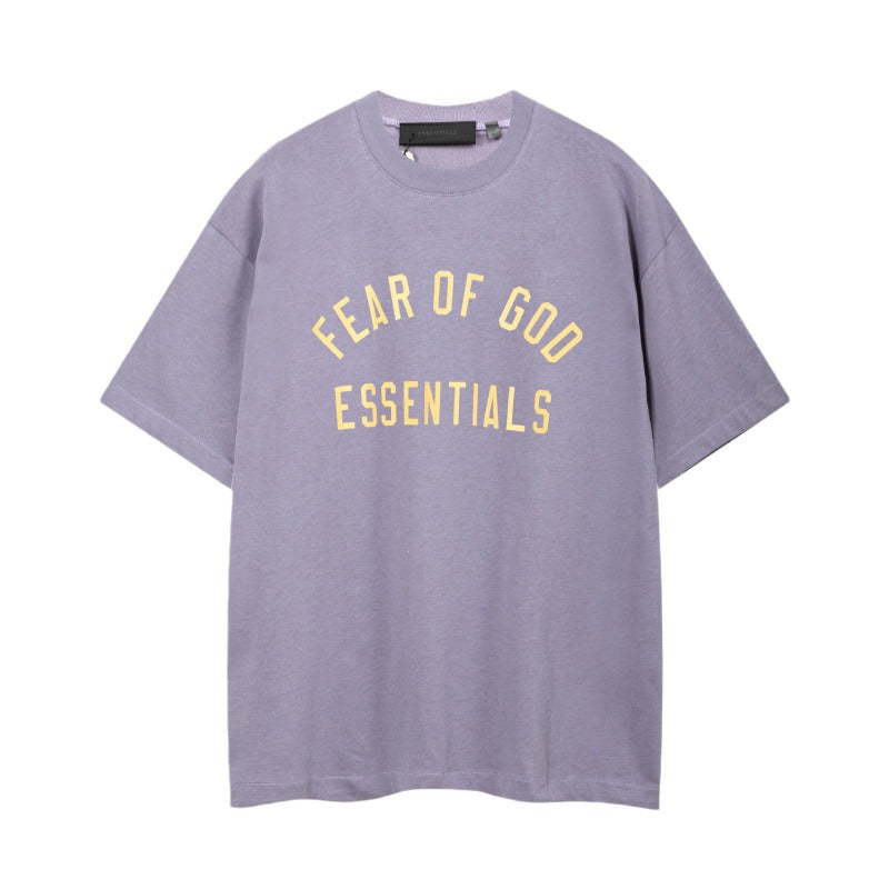 Fog icon double line essentials american high street summerloose couple short sleeve trendy heavy weight t-shirt