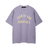 Fog icon double line essentials american high street summerloose couple short sleeve trendy heavy weight t-shirt
