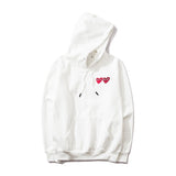 Kawakubo plaloveembroider short-sleeved pure cotton red heart eyes couple t-shirt y star style long sleeves shirt