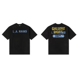 American retro gallery dept. letter print oversized double gauze pure cotton short sleeve t-shirt