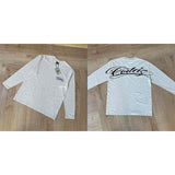 Corteiz patchwork "unicorn arm" print long sleeve american retro casual loose streetwear hip hop t-shirt