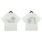 American rhu co-branded marlboro f formula traffic jam coconut tree sunset logo short-sleeved couple t