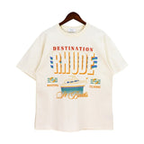 American rhu co-branded marlboro f formula traffic jam coconut tree sunset logo short-sleeved couple t