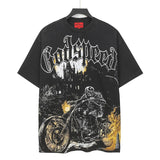 high version gods short sleeve heavy weight washed fog high street skull pure cottonprinting round