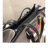 Chh Chrome Heart Leather Bag Splicing Embroidered Tote Bag