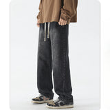 Unisex Jeans Vintage Washed Old Jeans Loose Straight Pants