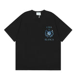 casa casablanca short-sleeved fantasy door letter logo printingstylish round neck short-sleeved t-shirt