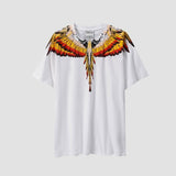 Correct version mb short-sleeved couple outfit colorful wings feather t-shirt marcelo european and american classic