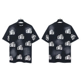 pa long sleeve t-shirt palm tree back letter big logo bat sleeve os dropped shoulders