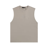 essential double line fog shorts icon laminated stereo letter round neck couple pullover