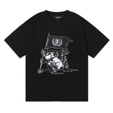 Cross-border foreign trade wholesale trapstar gradient letter ts tiger head printing short-sleeved couple loose high street