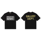 American retro gallery dept. letter print oversized double gauze pure cotton short sleeve t-shirt