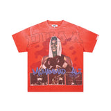 Ss street duaa retro washed and distressed hot-drilled ripped short-sleeved t-shirt
