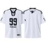 Cross-border american blockcore style patch embroidery t-shirt v-neck sports football uniform mesh quick-drying