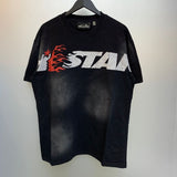 H-star series] fog high street retro women's head washed and distressed couple t-shirt shorts sweatshirt pants