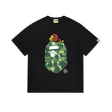 B@pe tshirtsssummertrendy ape head little monkey camouflage couple short sleeve round neck t-shirt men