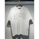 [gram] am peace dove flowing paint graffiti letter starry sky classic logo printing short sleeve couple t-shirt