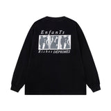 Erd melancholic rich second generation short-sleeved portrait sketch graffiti cross-border new high street loosecasual print