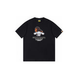 Top-tier! sanrio ou family summer bape seamless crewneck g pure cotton short-sleeve t-shirt for men