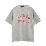 Fog icon double line essentials american high street summerloose couple short sleeve trendy heavy weight t-shirt
