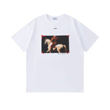Spring/summer ow splatter graffiti arrow graphic crewneck short sleeve tee