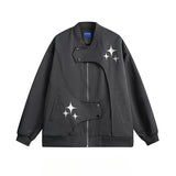 Unisex Baseball Jersey Star Embroidered Flight Jacket