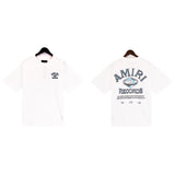 Cross-border wholesale correct version am splash ink flow paint camouflage starry sky graffiti letter short-sleeved high street couple t