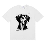Rhude T Shirts Fox Hound Cotton Casual Short Sleeve Men and Women