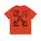 Correct version offow rainbow gradient arrow twill cashew flower graffiti short-sleeved t-shirt