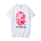 cross-border wholesale japanese style camouflage shark tiger head ape color matching luminous short-sleeved couple loose