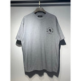[gram] am flow paint graffiti letter starry sky classic logo print short sleeve couple t-shirt