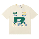 Rhude T Shirts Graffiti Printing Cotton Casual Short Sleeve Men and Women