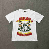 Wholesale foreign trade corteiz devil's island letter logo print short sleeve fog high street couple oversized t-shirt